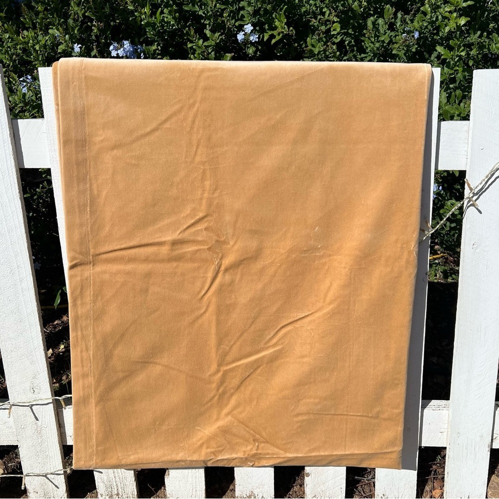 Vintage Pottery Barn Velvet Twill Single Drape Butterscotch 48”x96” Blackout GUC